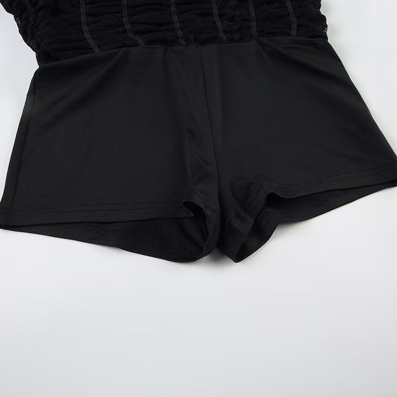 a22d764063102b4d3e6686377cf62df7 RUCHED LACE ASYMMETRIC MINI SKIRT FOR PARTY