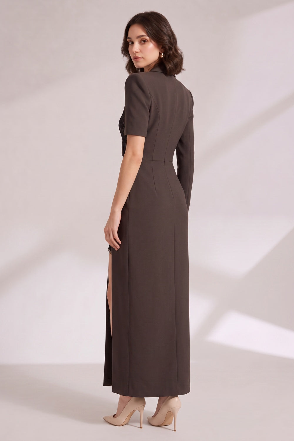 a58f748dd8169130 ASYMMETRICAL LACE BLAZER DRESS FOR EVENING