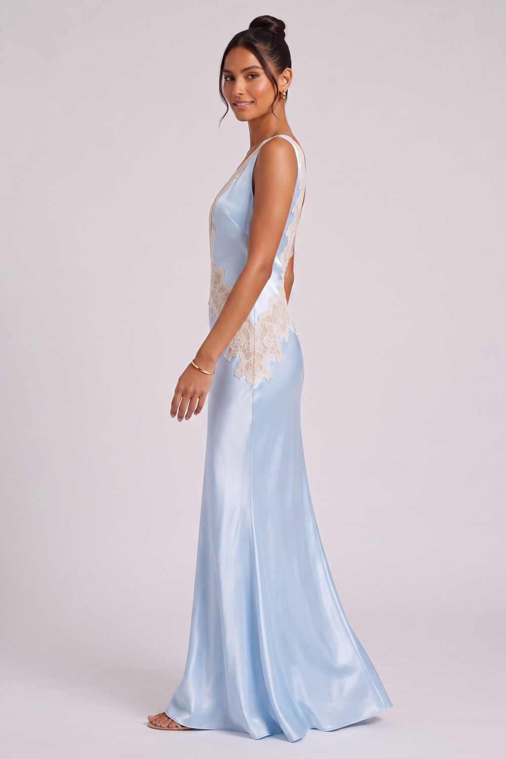 a6d08942e97d56cc LIGHT BLUE SATIN LACE SLIP GOWN FOR WEDDING