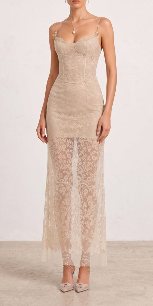 a8c899846f330751 LACE CORSET MAXI SLIP DRESS FOR WEDDING GUEST