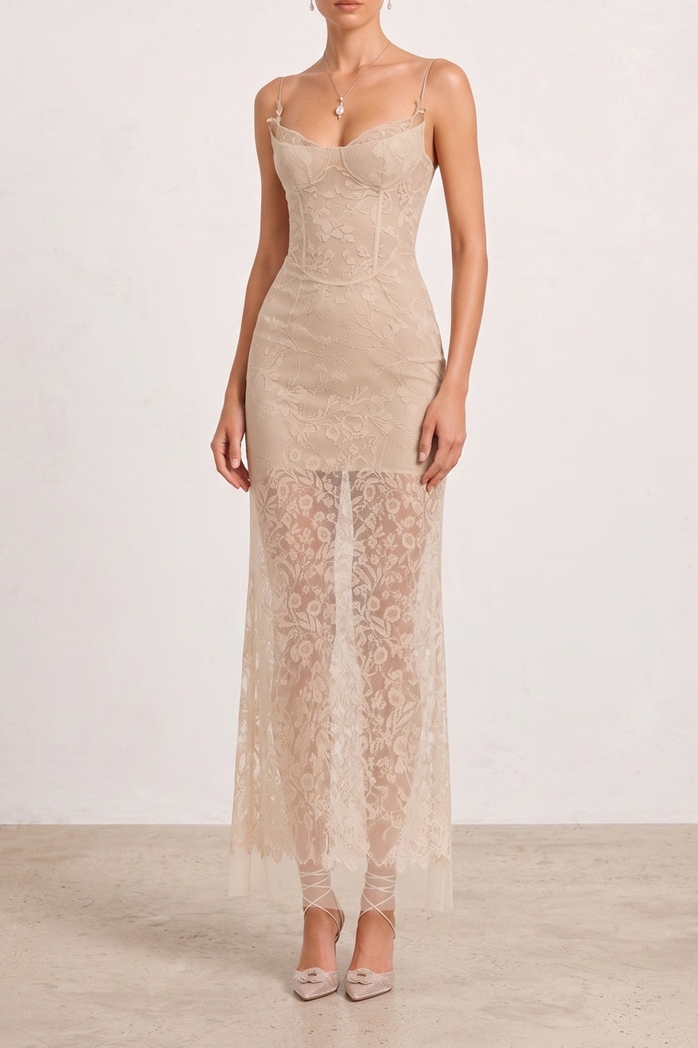 a8c899846f330751 LACE CORSET MAXI SLIP DRESS FOR WEDDING GUEST