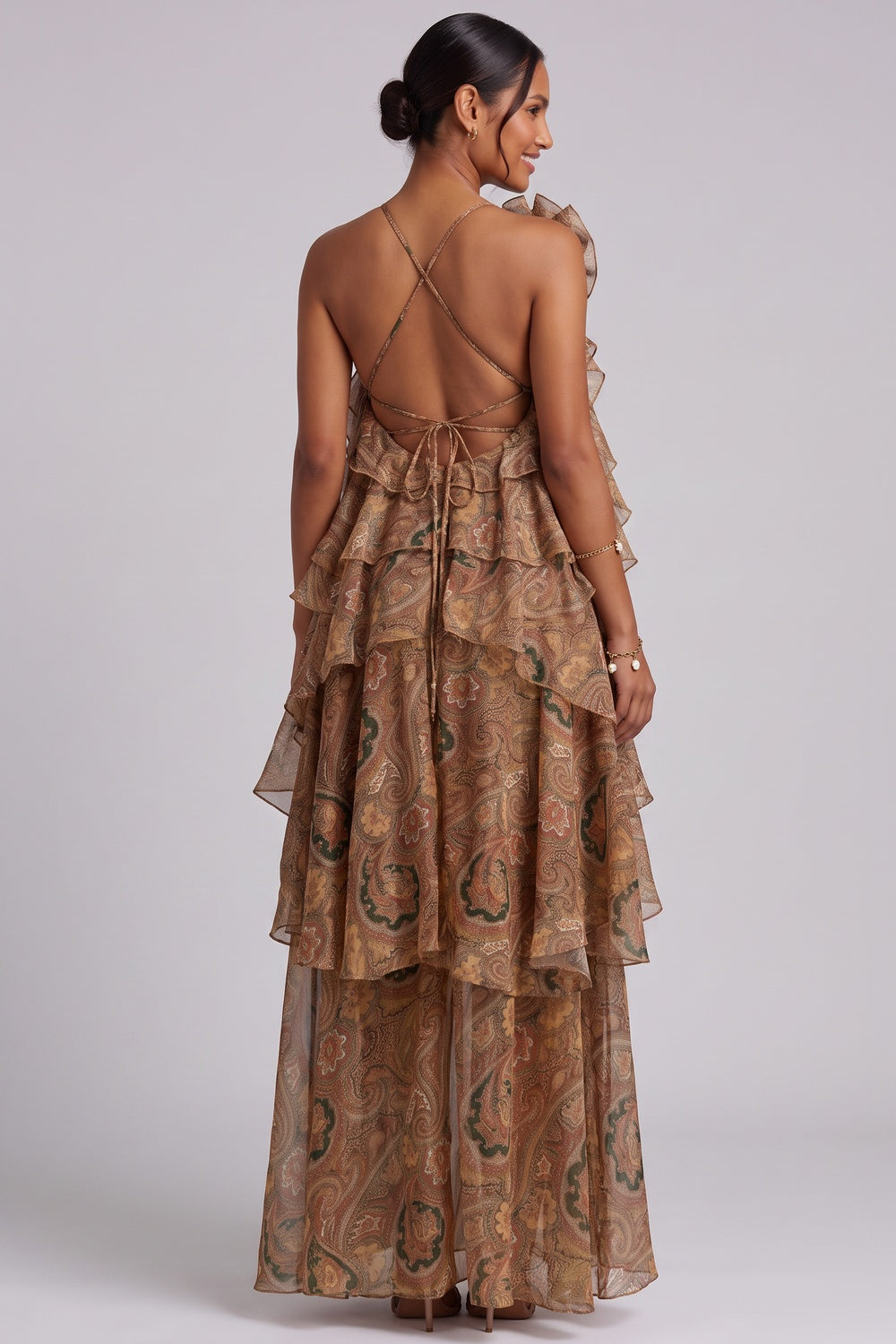 aa61ba148843cbb4 PAISLEY RUFFLE MAXI DRESS | BOHO WEDDING GUEST