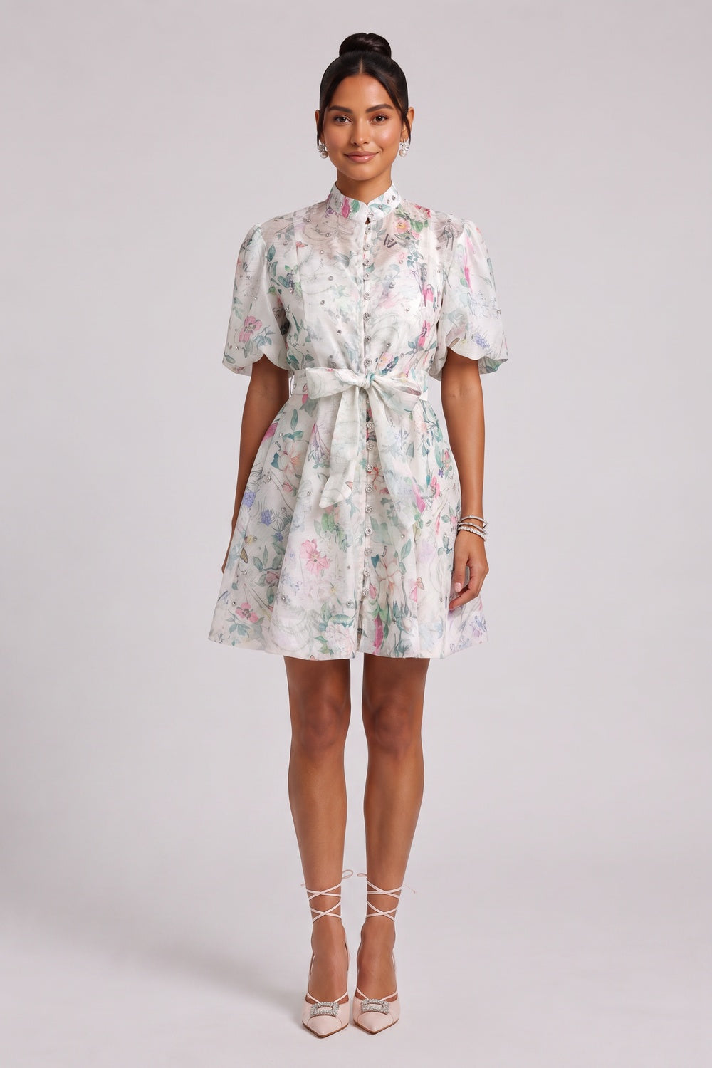 ab8eb4610afdd567 FLORAL BELTED MINI DRESS FOR WEDDING GUEST