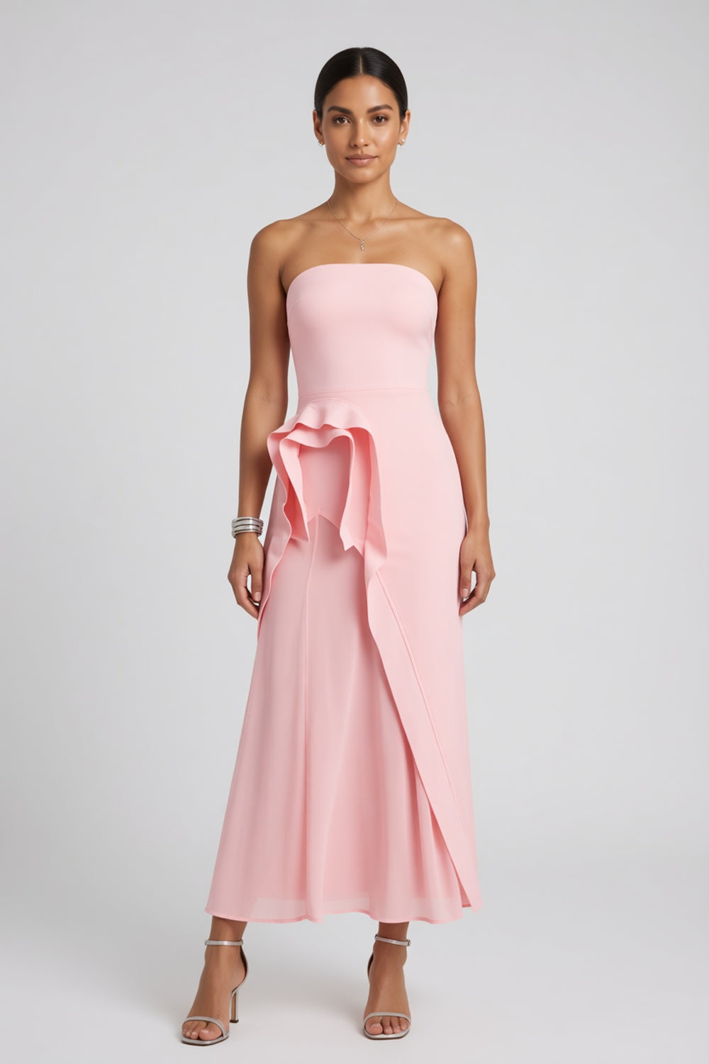 ae3d3e8a9cd3e8a6 LIGHT PINK A-LINE DRESS STRUCTURED BODICE FLARED SKIRT