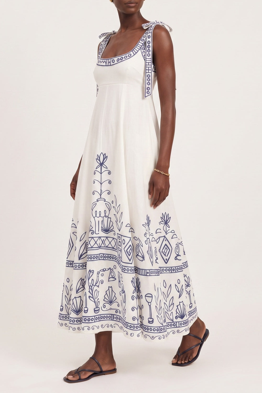 b068b8a5cb757c58 SQUARE NECK FOLK EMBROIDERED MIDI DRESS FOR WEDDING GUEST