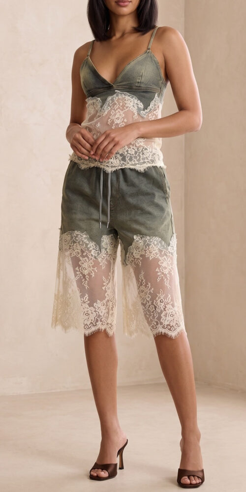 b134902c680943e1 DENIM LACE CAMI & CAPRI SET - BOHO DATE NIGHT