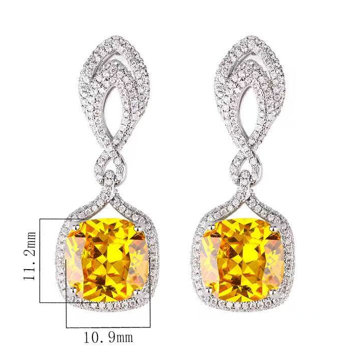b2337c2767e0977f39962aa59fe6cce6 HELEN CUSHION CUT GEMSTONE SILVER DROP EARRINGS