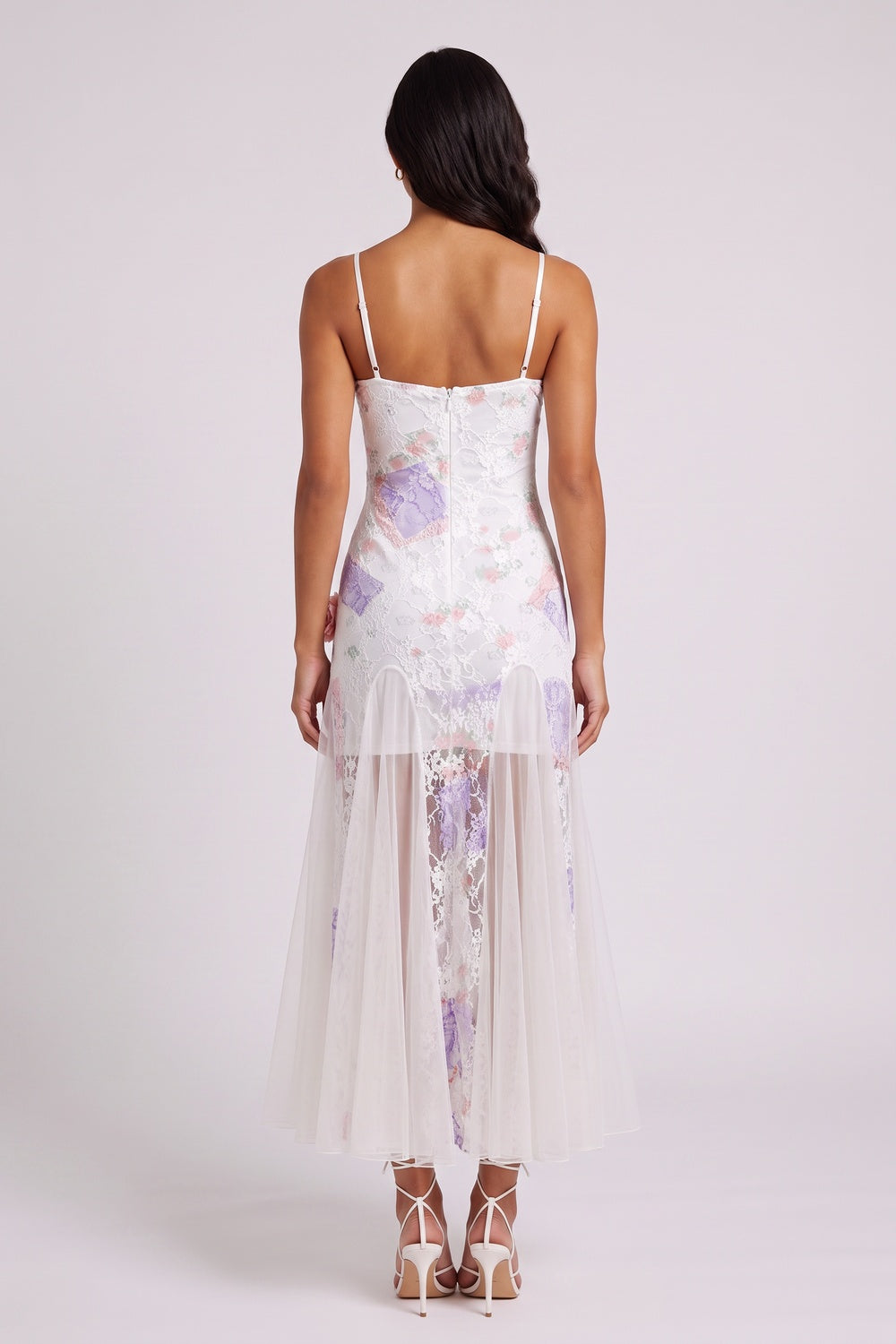b462ab7fefa78510 PASTEL FLORAL LACE MERMAID MIDI DRESS, 3D FLOWER TULLE