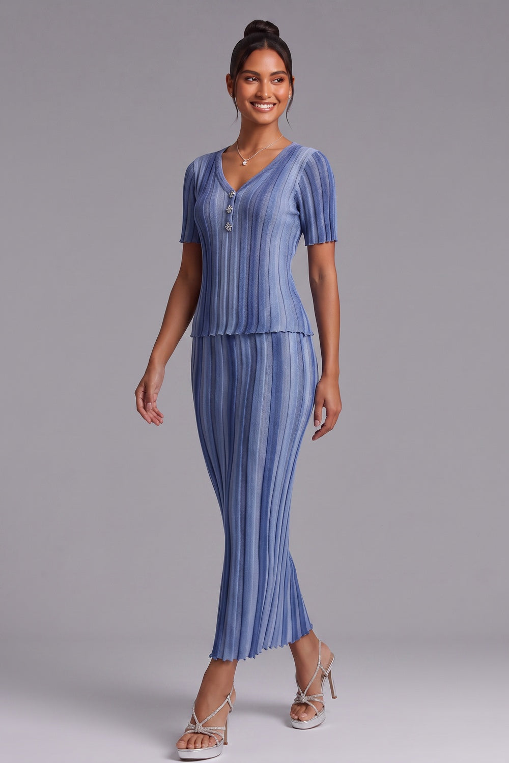 b6530fc276d301e0 LIGHT BLUE RIBBED KNIT SET GRADIENT STRIPE