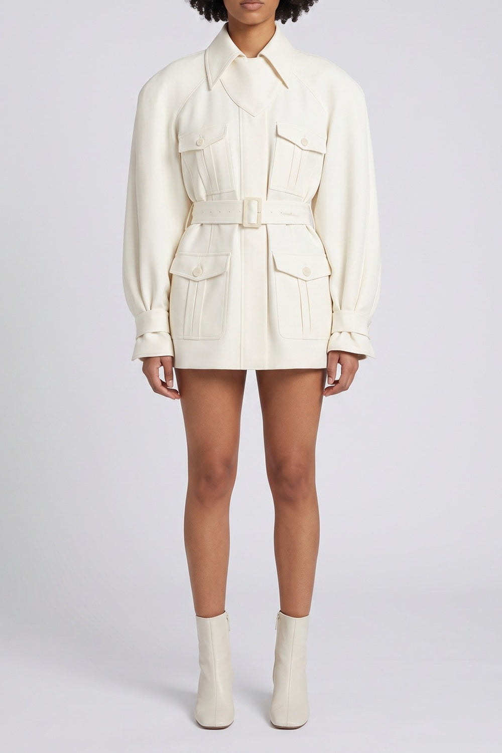 UTILITY BELTED MINI FIELD JACKET, COLLARED CARGO
