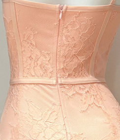 LIGHT PINK LACE BODYCON DRESS FOR PARTY