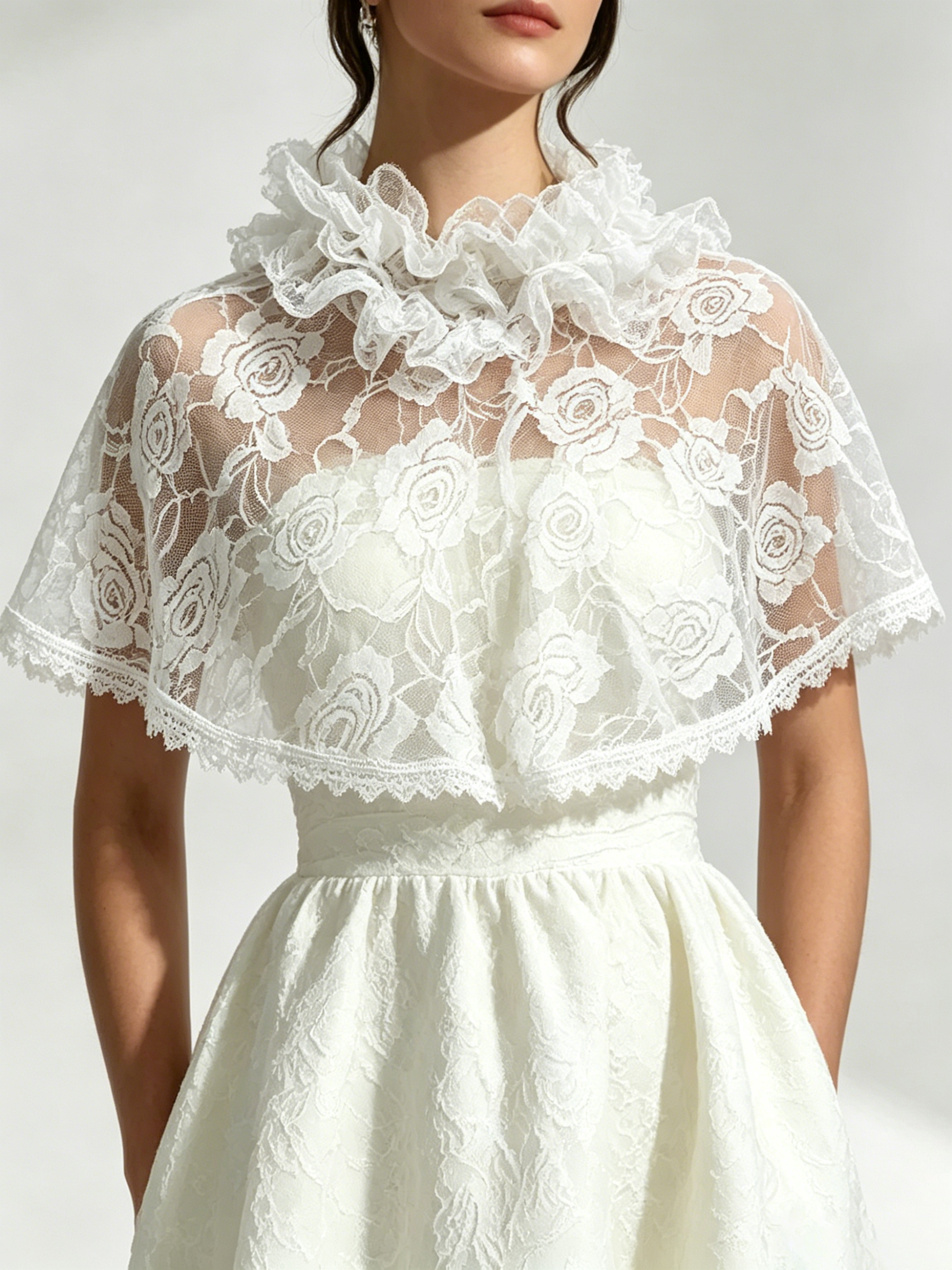 c88279d381dbbb6a02897a7729fcdfb3 ELEGANT CAPE MIDI DRESS | IVORY WEDDING GUEST