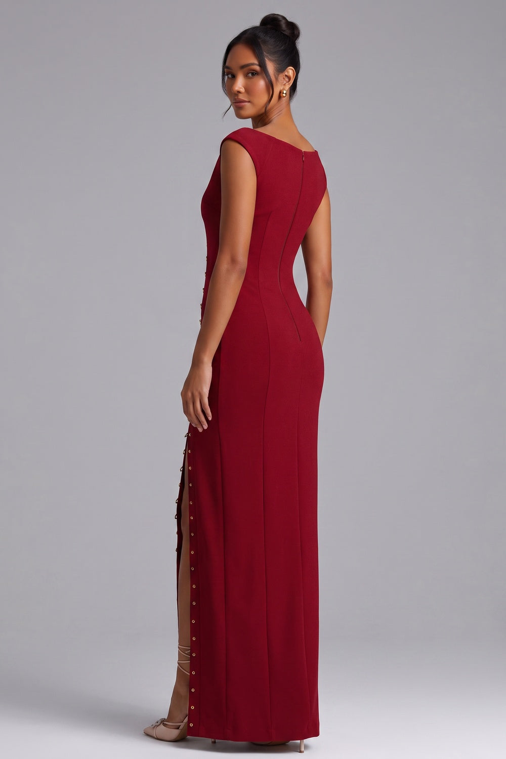 da0d521d2a5c5f93 BURGUNDY GOLD HARDWARE MAXI DRESS