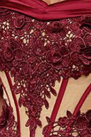 dada5bed2442d082a5d8f333405fe313 DEEP RED SEQUIN OFF-SHOULDER MERMAID EVENING GOWN