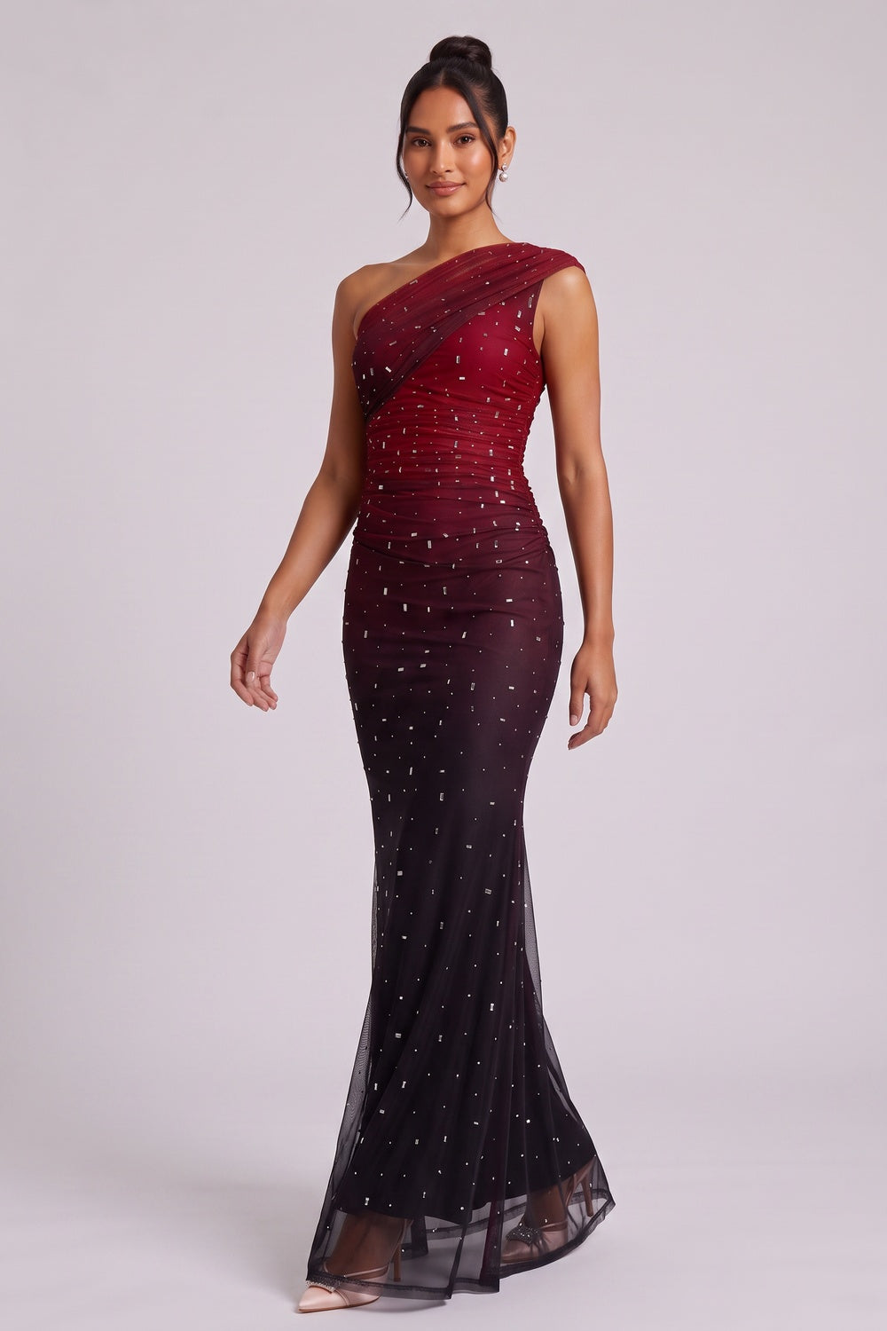 de1ddbecf2adfa22 ONE-SHOULDER OMBRÉ SEQUIN GOWN, FORMAL