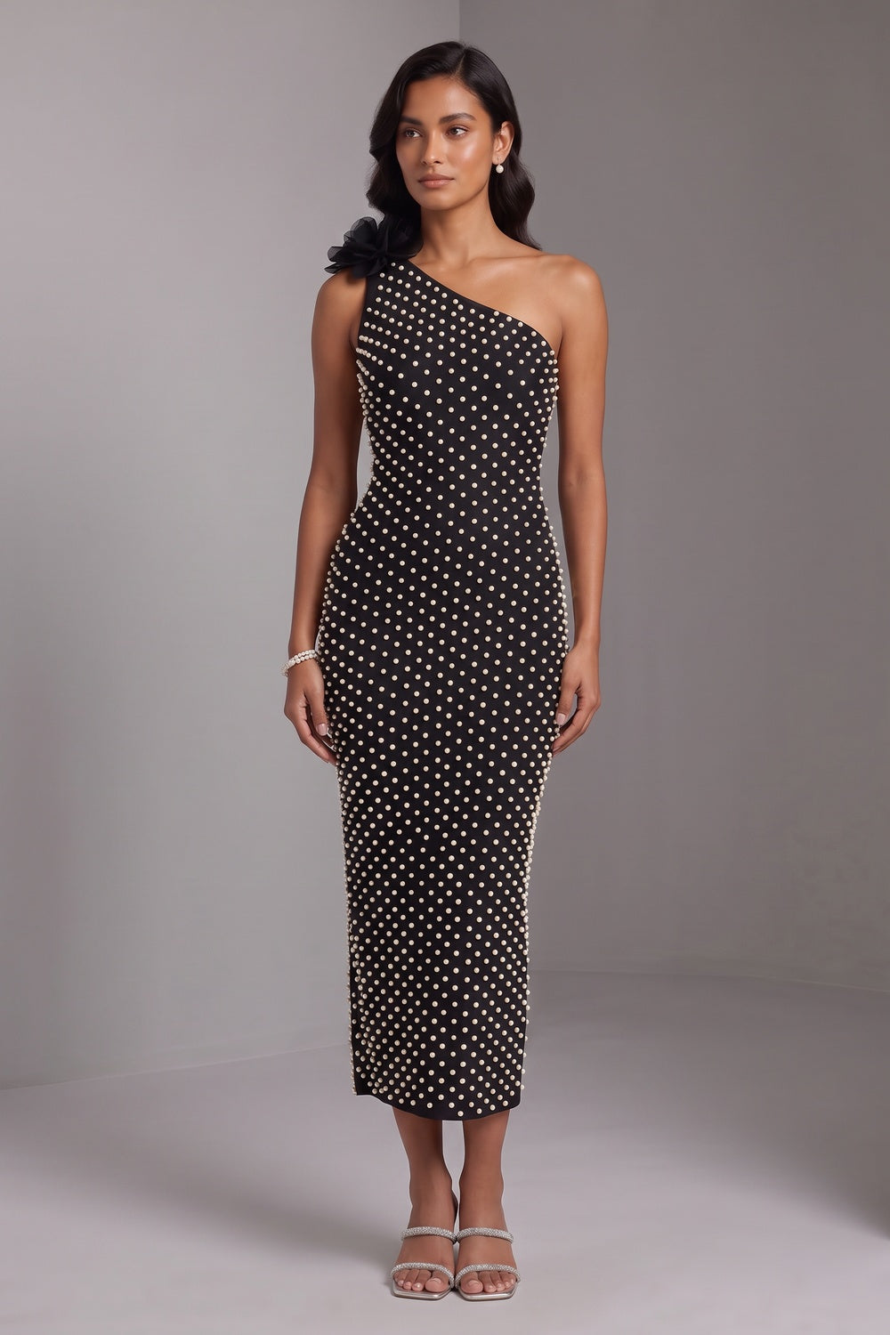 BLACK SHEATH DRESS STRETCH CREPE COCKTAIL PARTY