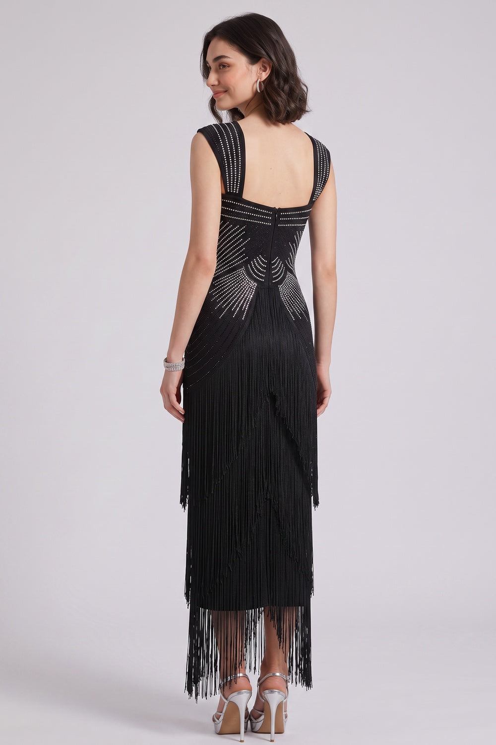 e9ade7751cf480ff BLACK ART DECO BEADED SHEATH COCKTAIL DRESS FRINGE