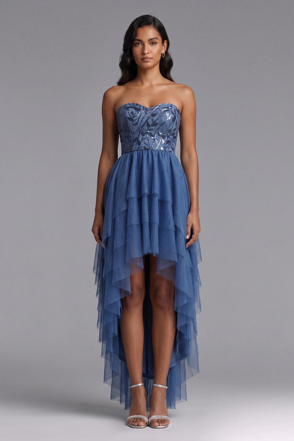 f5e3f5c7957fe8c5 SLATE BLUE TULLE A-LINE COCKTAIL DRESS