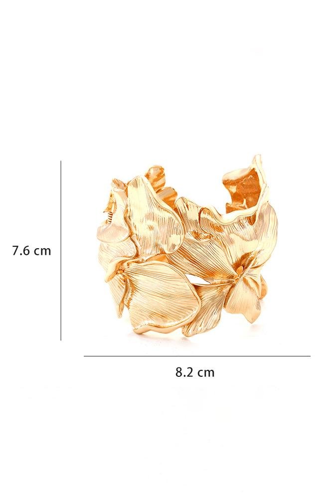 metallic-textured-flowers-bracelet-sa00605162813-gold-sunfere-342522 3D TEXTURED FLORAL GOLD CUFF BRACELET