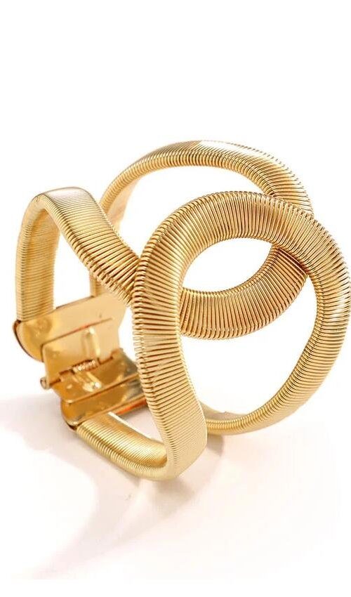 metallic-textured-geometric-bracelet-sa00601312248-gold-sunfere-838407 GOLD TWISTED RIBBED OPEN CUFF BANGLE BRACELET