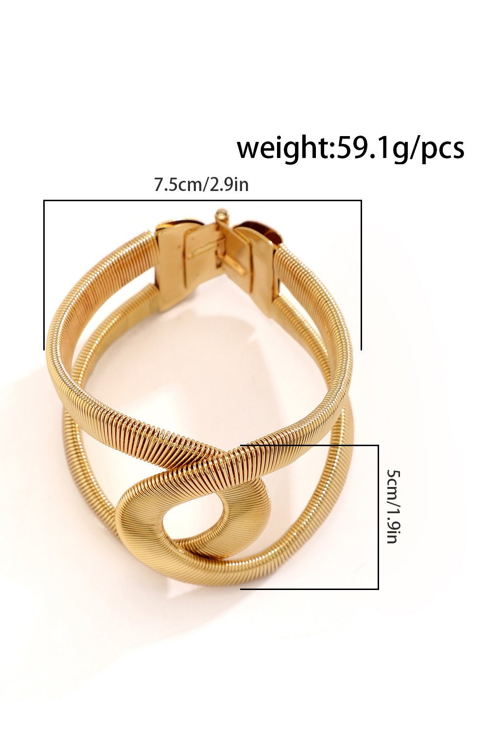 metallic-textured-geometric-bracelet-sa00601312248-gold-sunfere-925439 GOLD TWISTED RIBBED OPEN CUFF BANGLE BRACELET