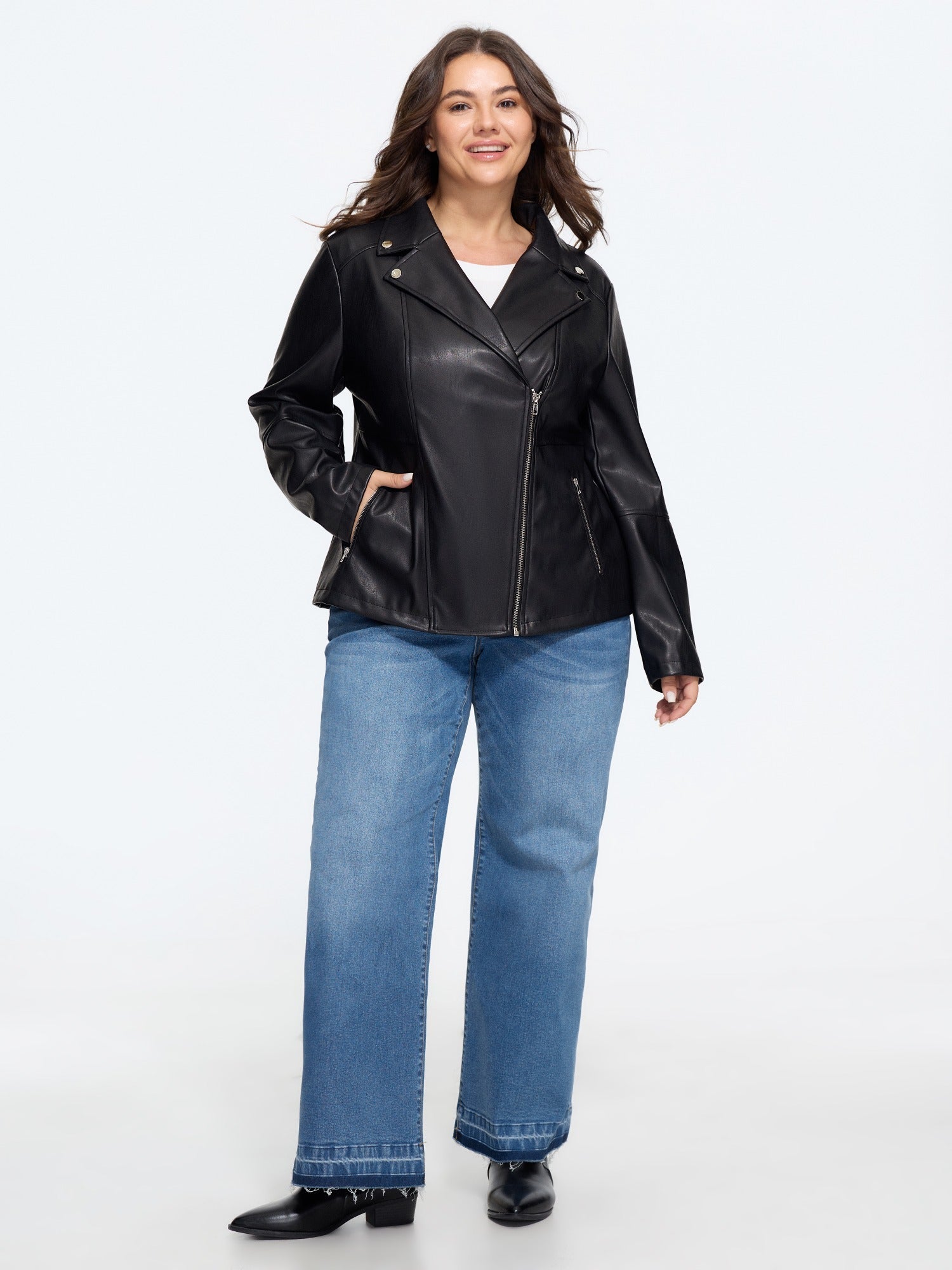 1788341878141_83e372 ASYMMETRIC ZIP BIKER JACKET - LAPEL COLLAR STREET STYLE