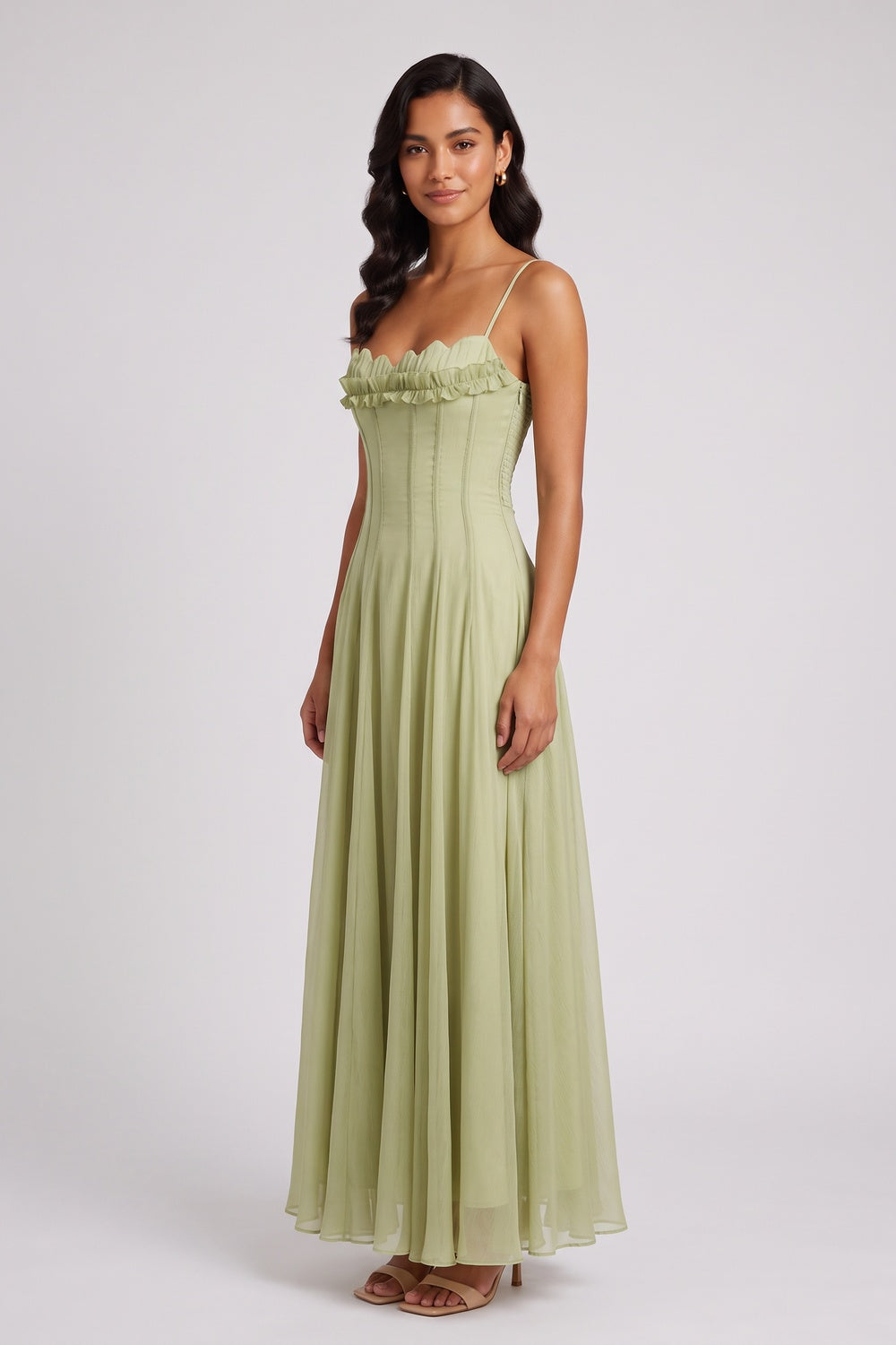2070ea82f6d8f03d SAGE GREEN CHIFFON A-LINE GOWN – FORMAL & WEDDING