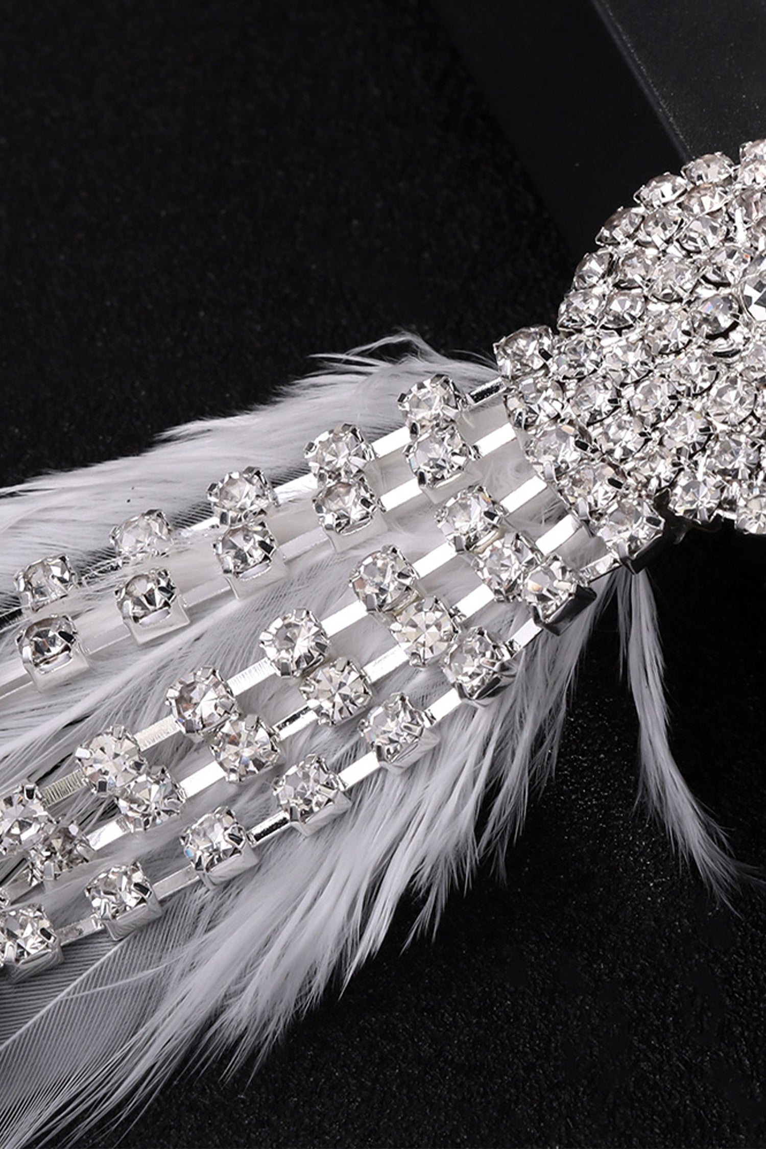 23-_40 WHITE FRINGE FEATHER EARRINGS - BOHO STATEMENT