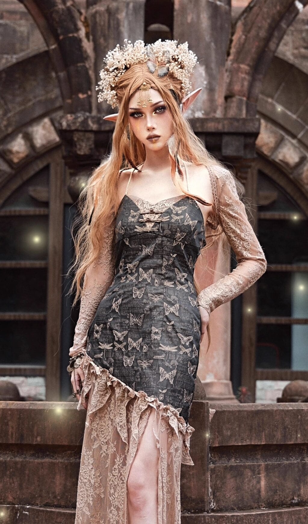 2_bf273da3-f5a5-42ba-a4ca-741b3d2b525c RUST BOLERO SHRUG GOTHIC LACE FORMAL