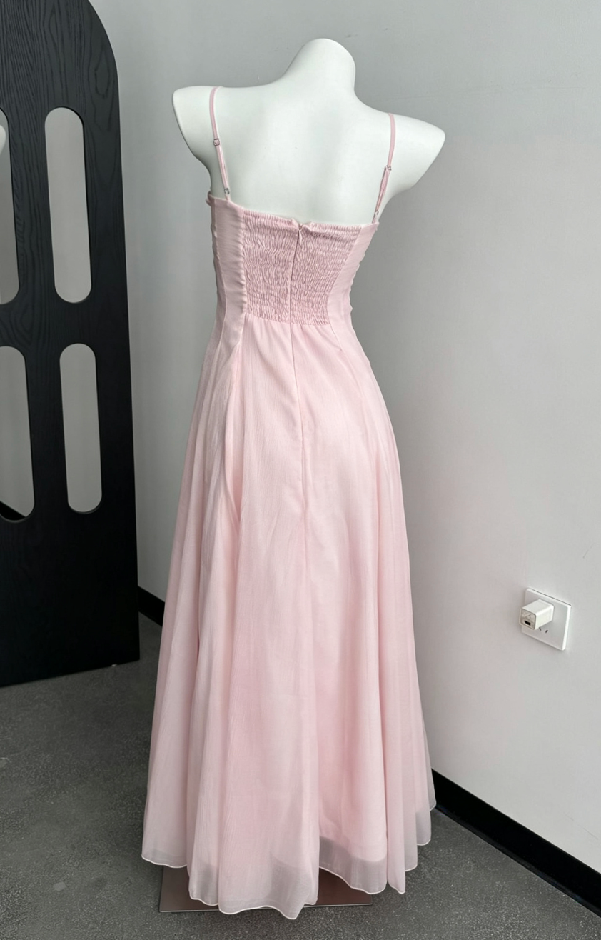 2f6626cb55a35dd6e908151770c5249e PASTEL PINK CHIFFON A-LINE MAXI DRESS FOR WEDDING GUEST