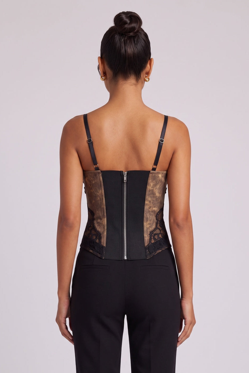 325ef51574e695c6 BROWN LACE BUSTIER CORSET TOP - STRUCTURED PARTY STYLE