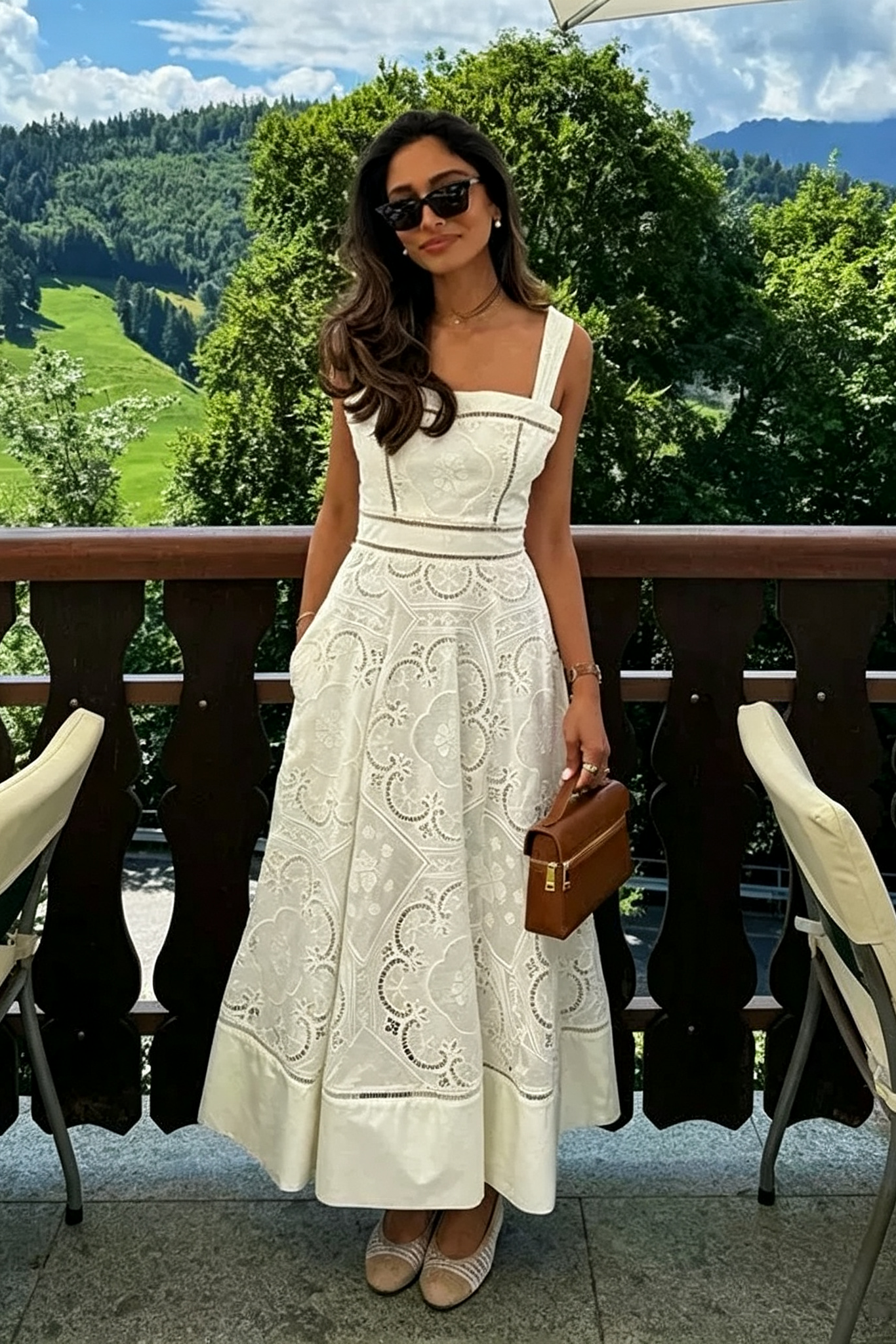 327fb63ec62fbefa690c9bcaa7a71f37 WHITE EYELET LACE A-LINE MIDI DRESS - SUMMER STYLE