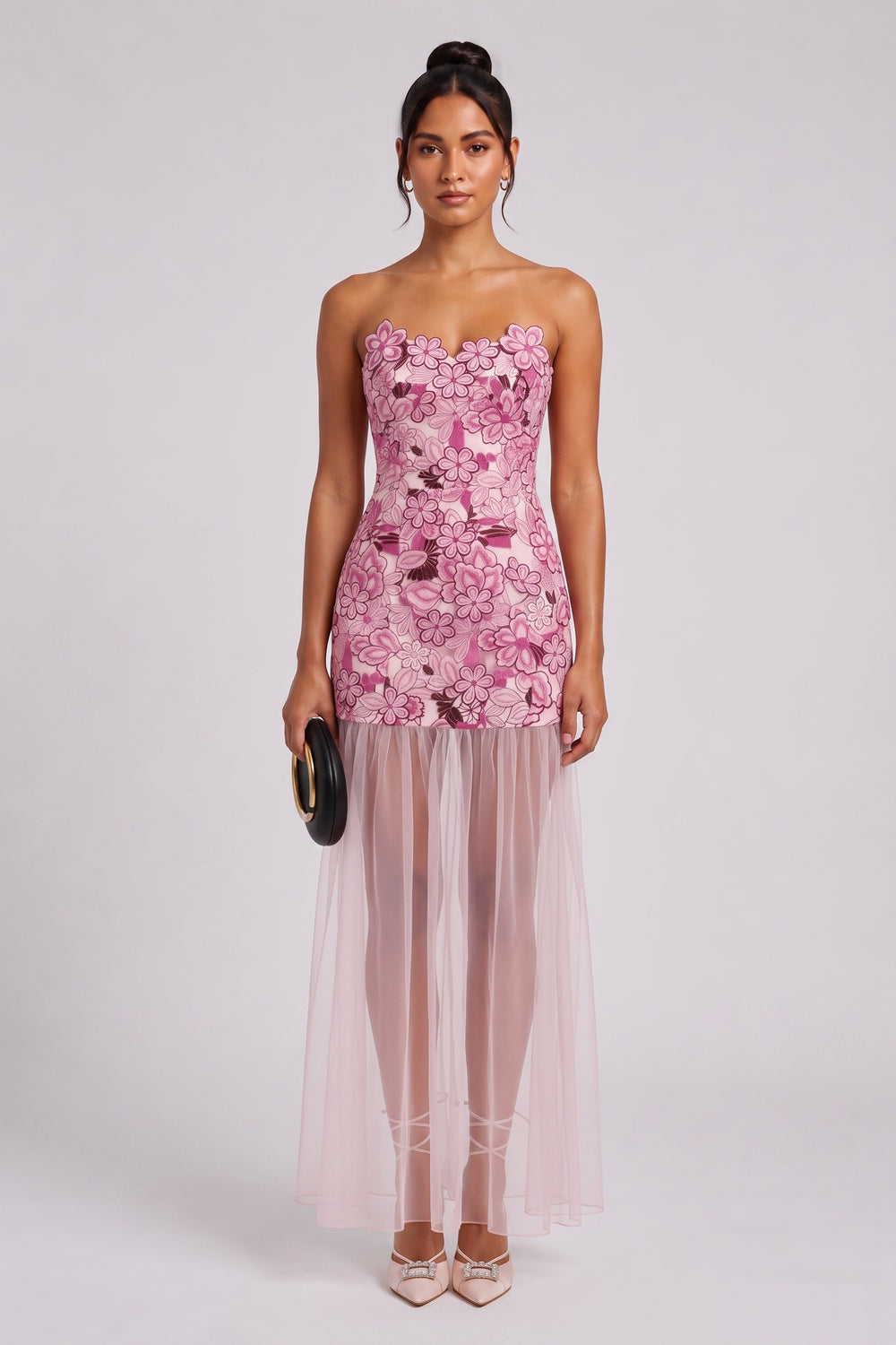 36d4084a6e14edd8 DUSTY PINK LACE COLUMN MINI DRESS WITH SHEER OVERLAY