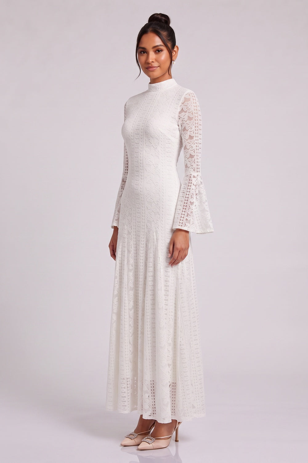 37a3acfdd1fab064 WHITE LACE A-LINE DRESS – WEDDING GUEST COCKTAIL