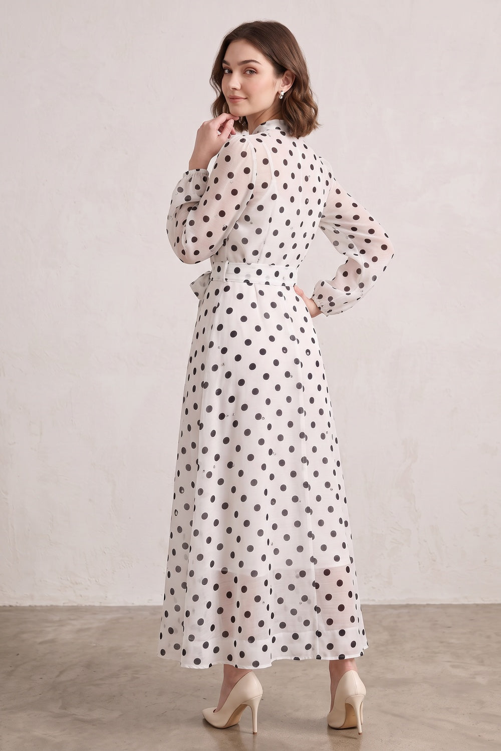 3a9942b4c599af62 WHITE SHEER CHIFFON A-LINE MAXI DRESS