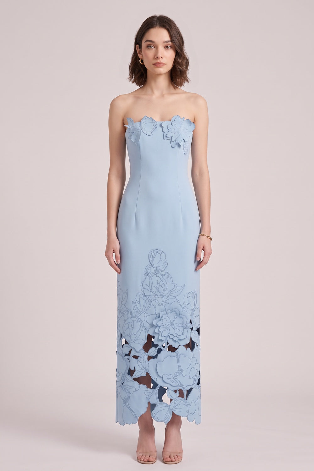 3b9ca6a14bc49eda LIGHT BLUE CREPE COLUMN DRESS – FORMAL & WEDDING GUEST