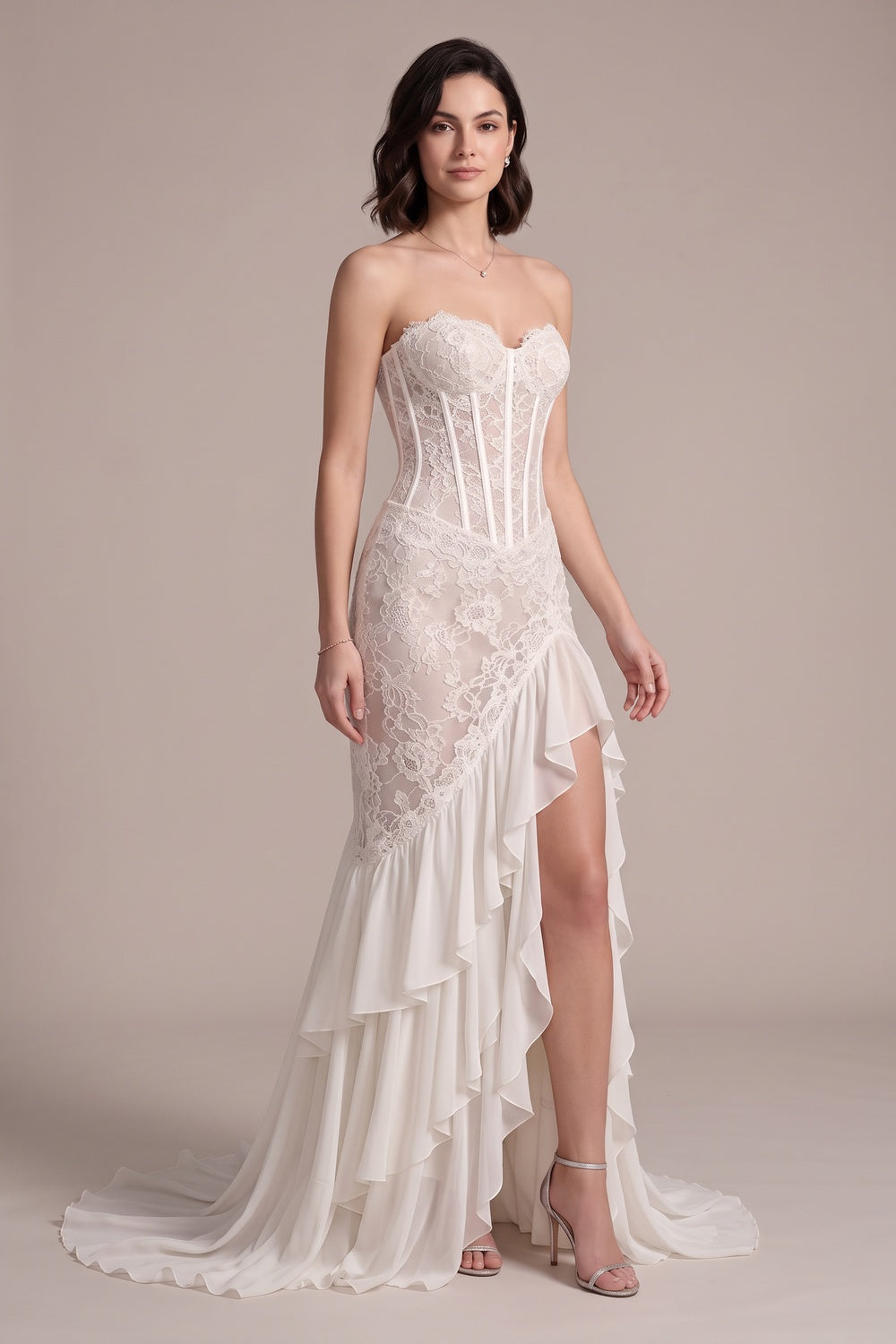 41ea717f611b2a10 IVORY LACE MERMAID GOWN – FORMAL PROM & WEDDING