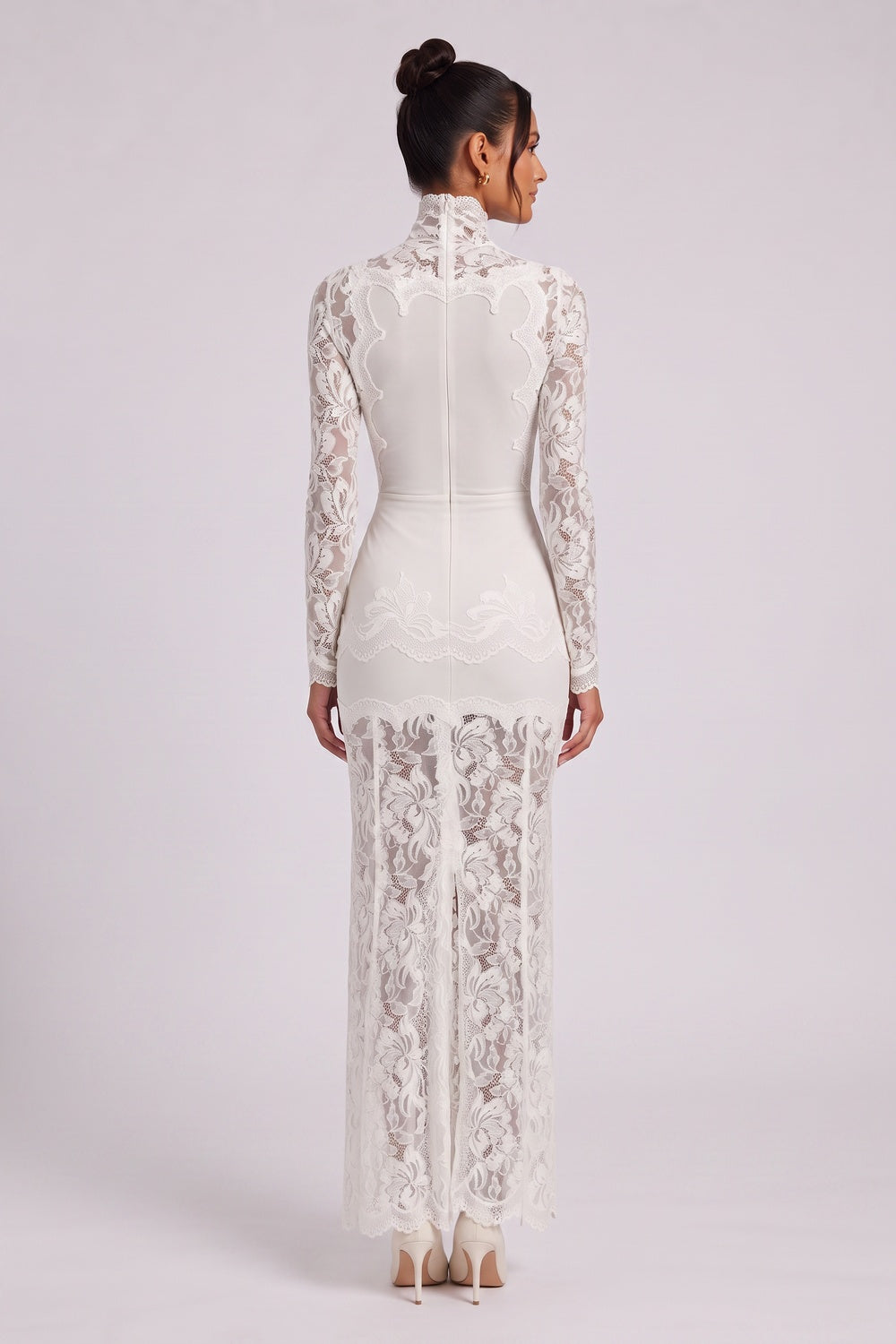 4584c0f712a3c378 OFF-WHITE LACE SHEATH GOWN – FORMAL & WEDDING