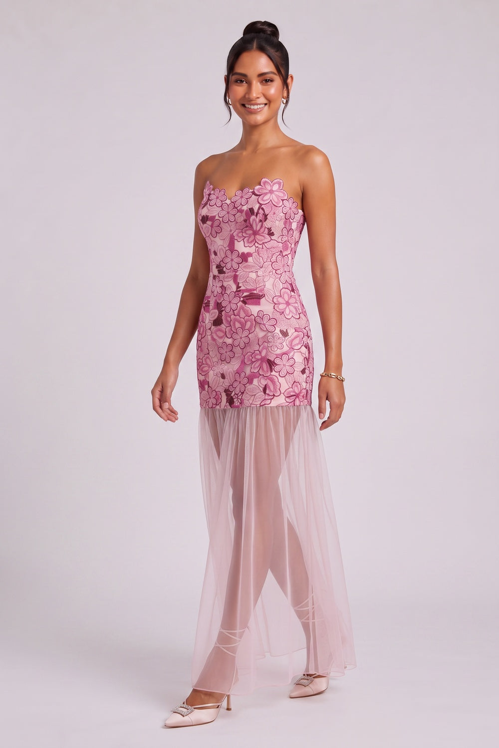 4f131d028c9c83c9 DUSTY PINK LACE COLUMN MINI DRESS WITH SHEER OVERLAY