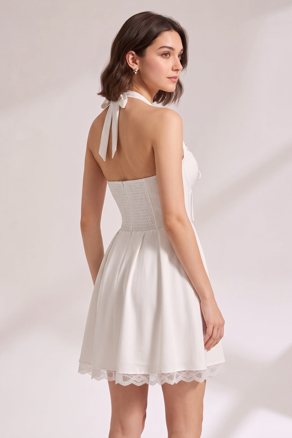 536a9cfb38ab1179 WHITE WOVEN A-LINE DRESS – CASUAL & FORMAL STYLE
