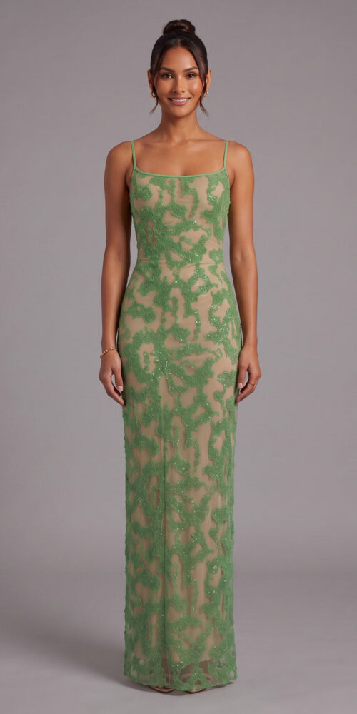 5715eb9754005b6c GREEN LACE COLUMN GOWN | FORMAL EVENING DRESS