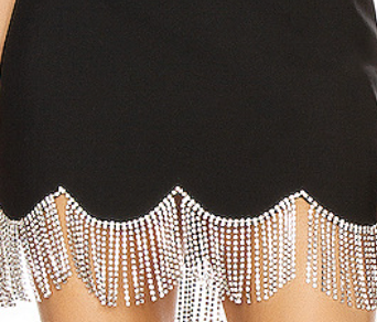 59587550541c12501b26ddf2d7ac0569 BLACK BODYCON MINI DRESS RHINESTONE FRINGE PARTY