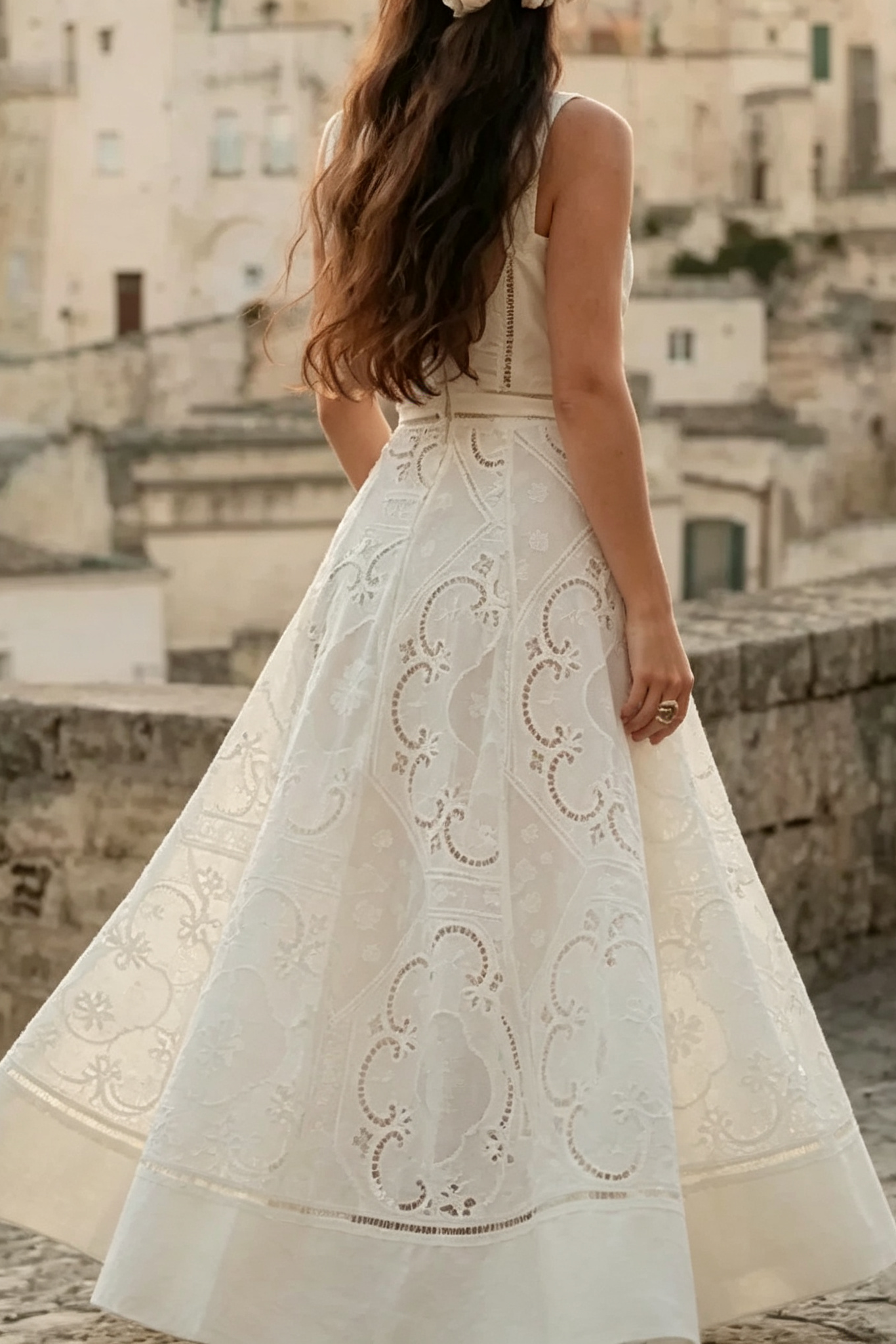 5_be01963e-e36f-4c3f-8b30-d3fd51efe56d WHITE EYELET LACE A-LINE MIDI DRESS - SUMMER STYLE