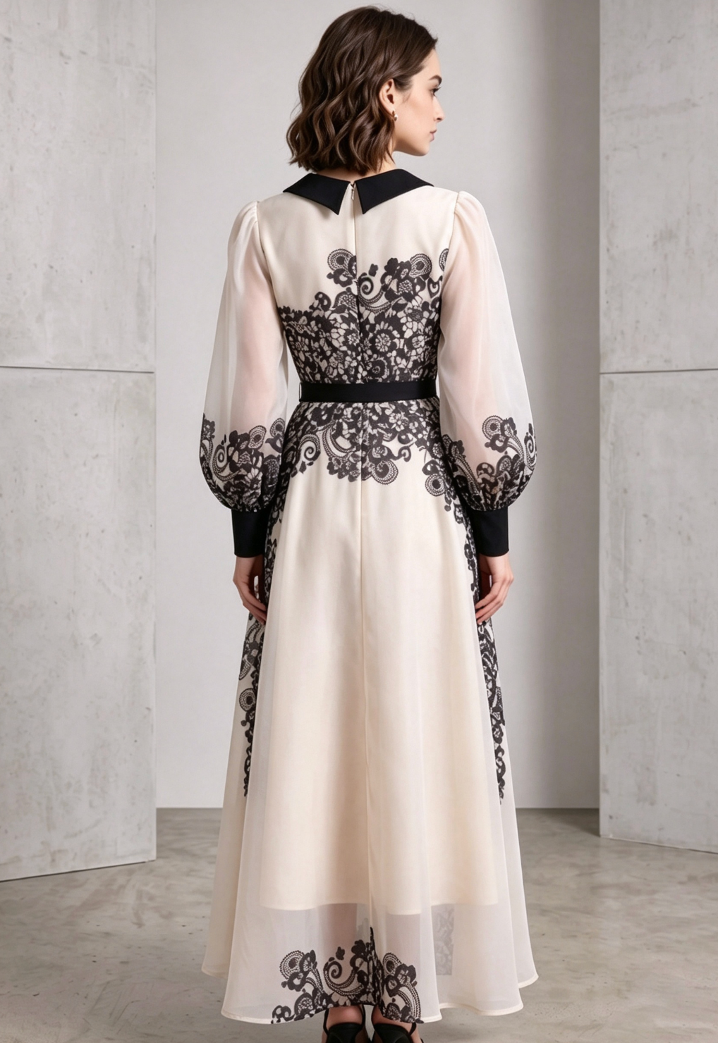 62139ec3f25bcea08c31eb53d7dd1cdc CREAM SHEER ORGANZA A-LINE MAXI DRESS FOR WEDDING GUEST