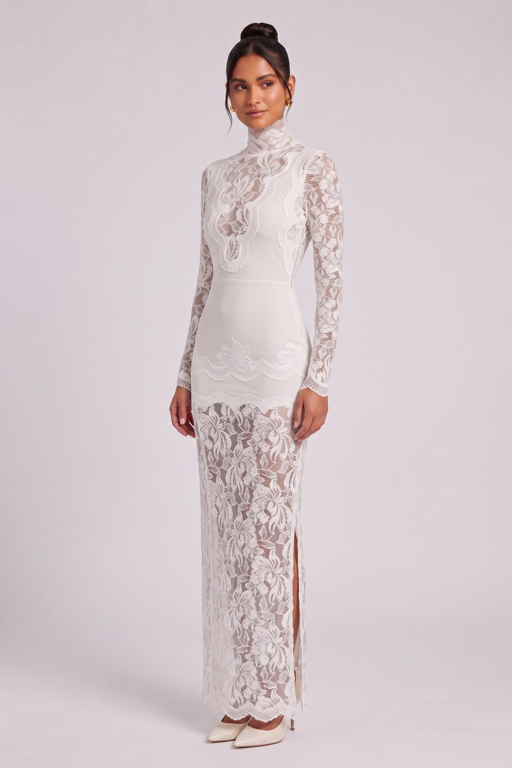 669bf5cab62edfb6 OFF-WHITE LACE SHEATH GOWN – FORMAL & WEDDING