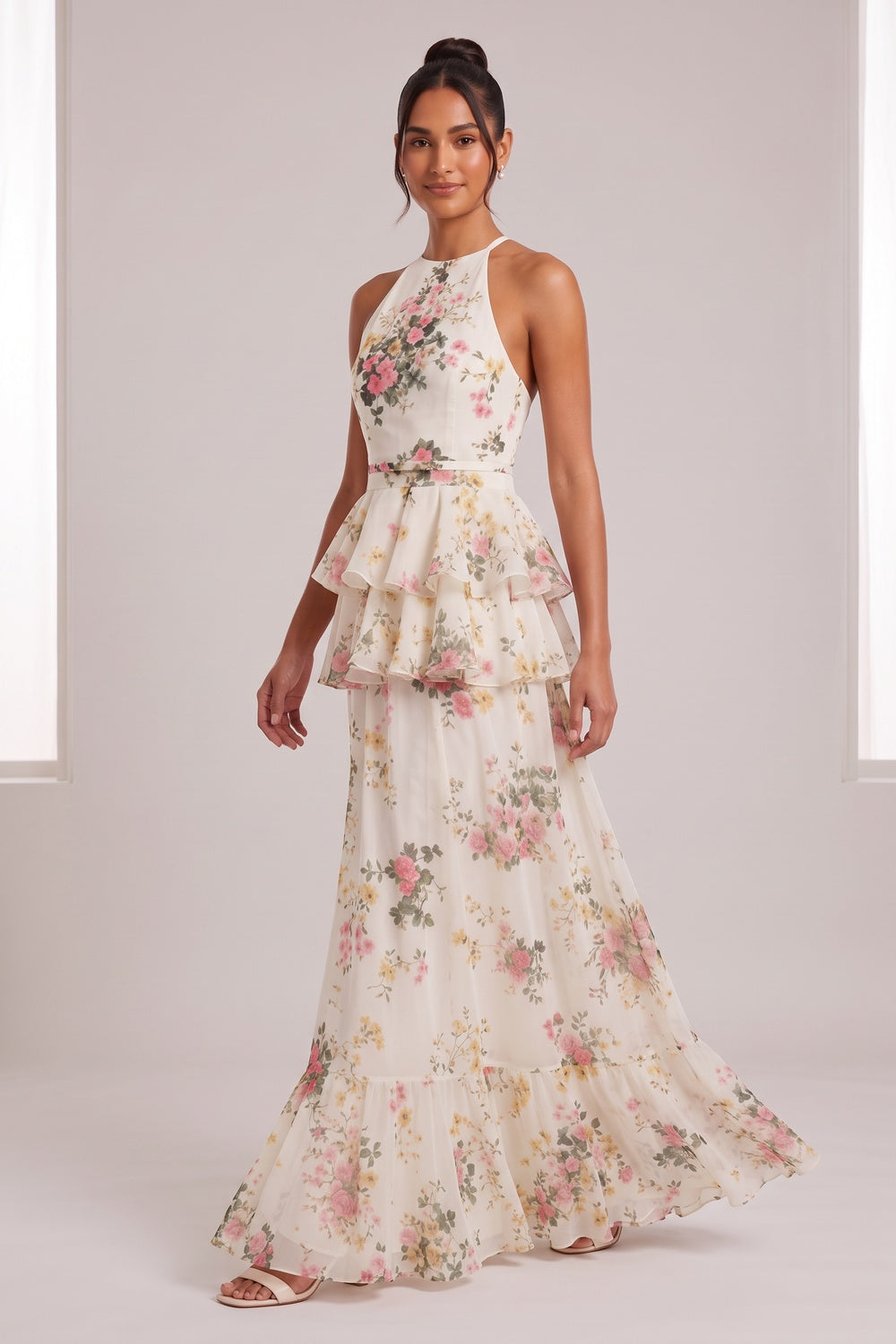 6ee5cd5306f02134 IVORY CHIFFON HALTER A-LINE GOWN FOR FORMAL WEDDINGS