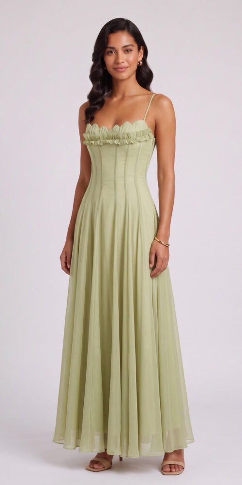 73137c0ba6edfc8a SAGE GREEN CHIFFON A-LINE GOWN – FORMAL & WEDDING
