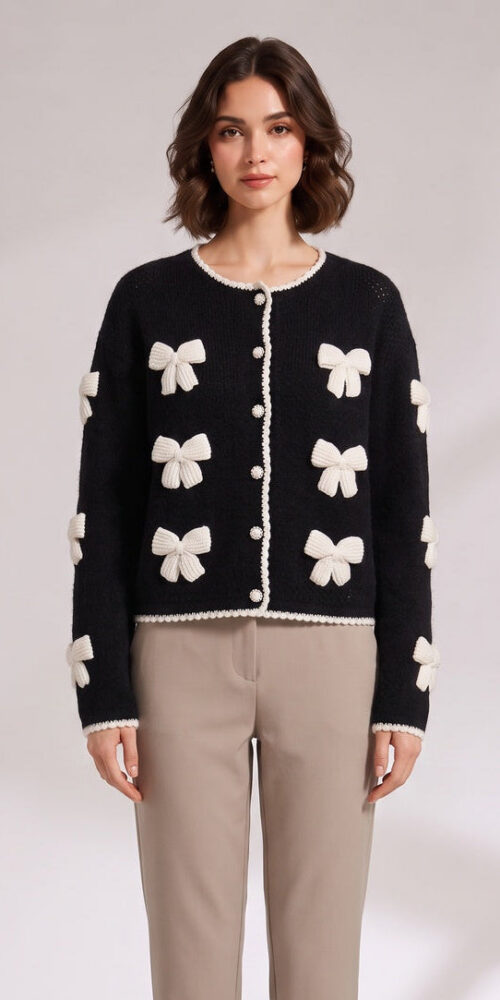 7508378bf59351f1 BLACK BOXY WOOL CARDIGAN – STRAIGHT KNIT LAYER