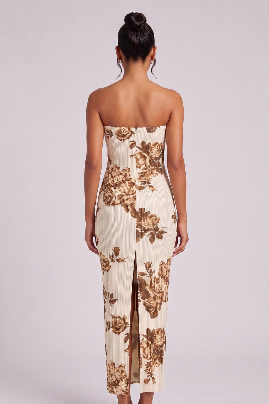 8505f0a4e3b2b7a0 CREAM PLISSÉ KNIT MAXI DRESS FORMAL