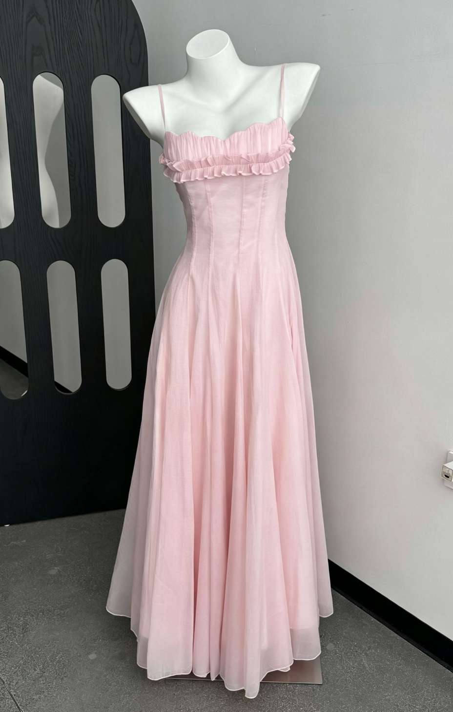 873fc6beab90665e97bfea5b01ae0646 PASTEL PINK CHIFFON A-LINE MAXI DRESS FOR WEDDING GUEST